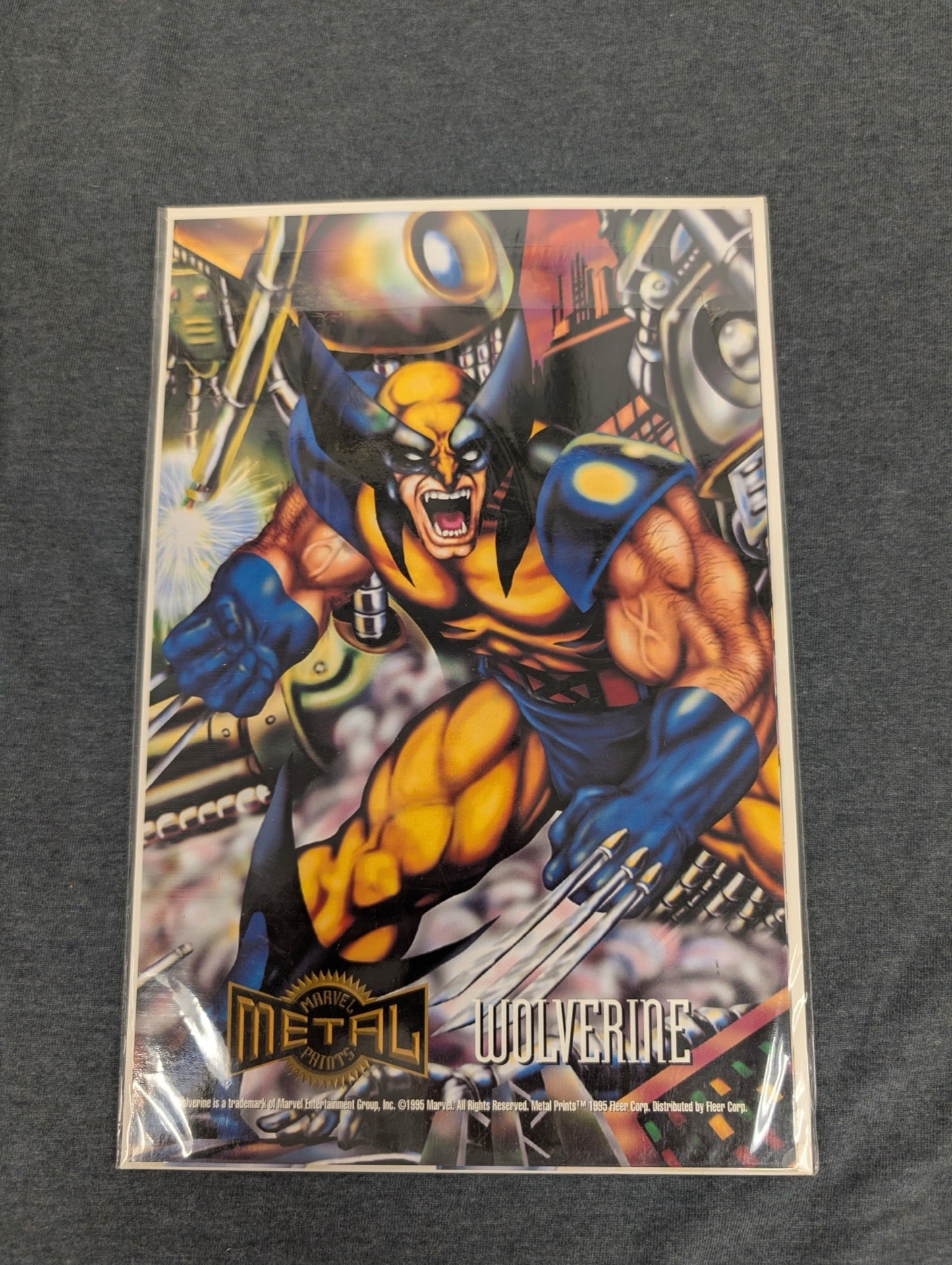 1995 Marvel Metal Prints Wolverine Oversized Card Fleer