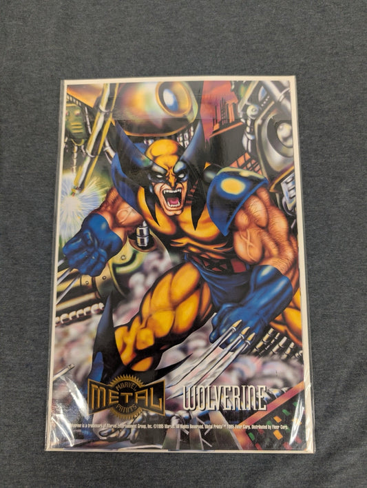 1995 Marvel Metal Prints Wolverine Oversized Card Fleer