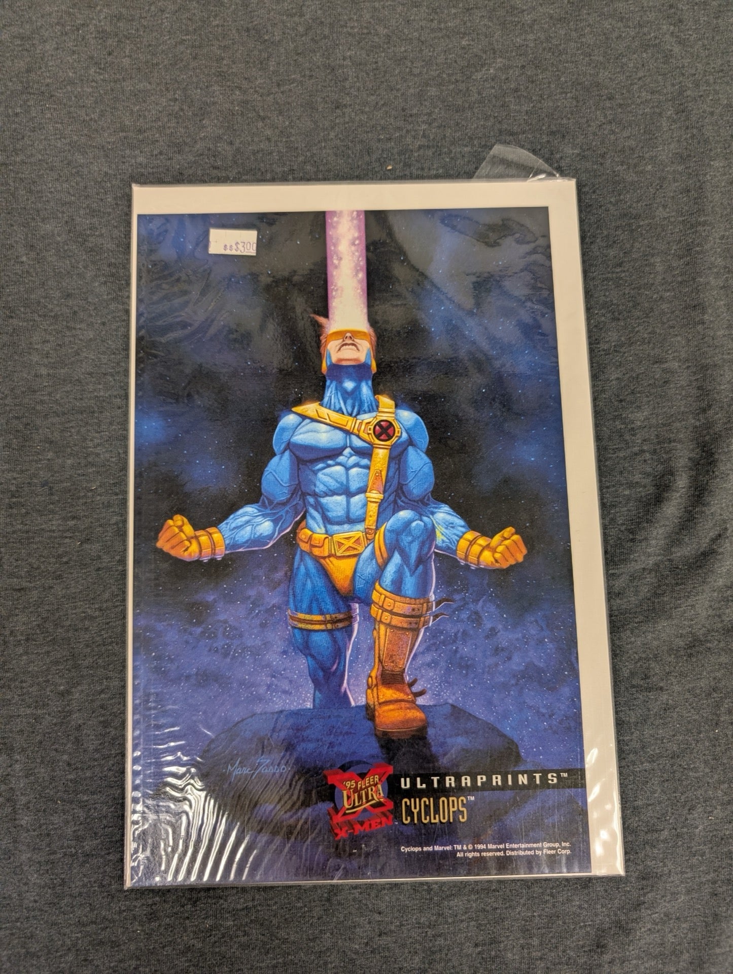 1995 Fleer Ultra X-Men Ultraprints Cyclops Optic Blast Oversized Card Art