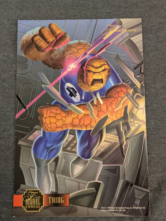 1995 Flair Marvel Annual FlairPrints The Thing Fantastic Four Oversized Card