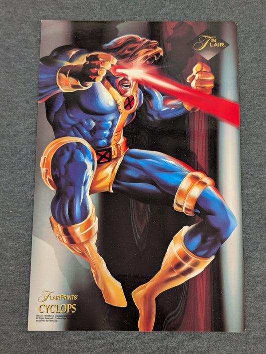 1994 Flair Marvel FlairPrints Cyclops Optic Blast Action Oversized Card