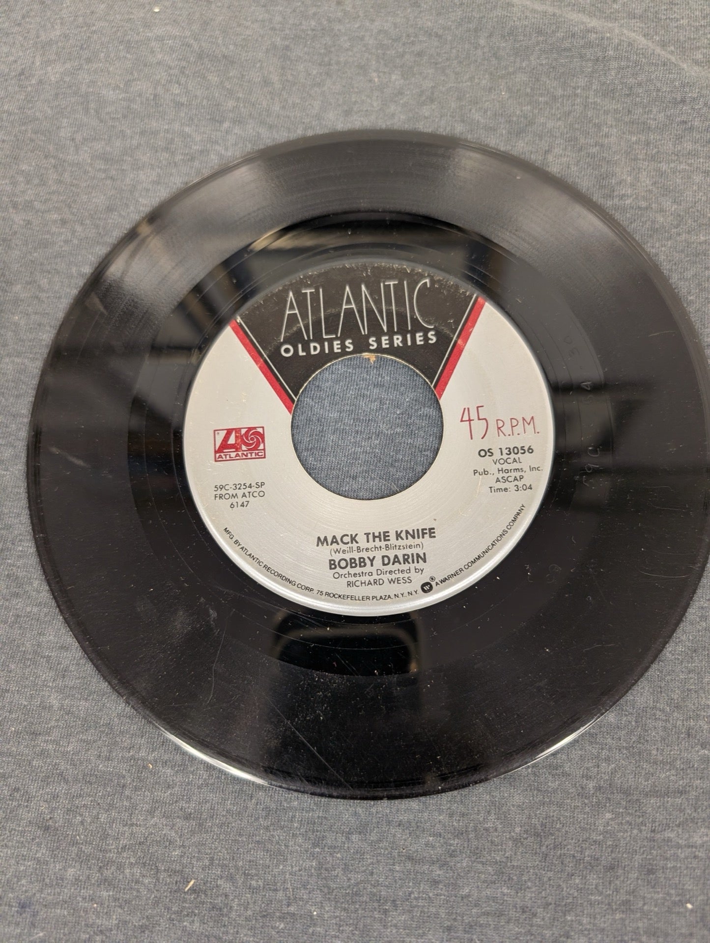 Bobby Darin Mack The Knife 45 RPM Single Atlantic Oldies Series Vinyl