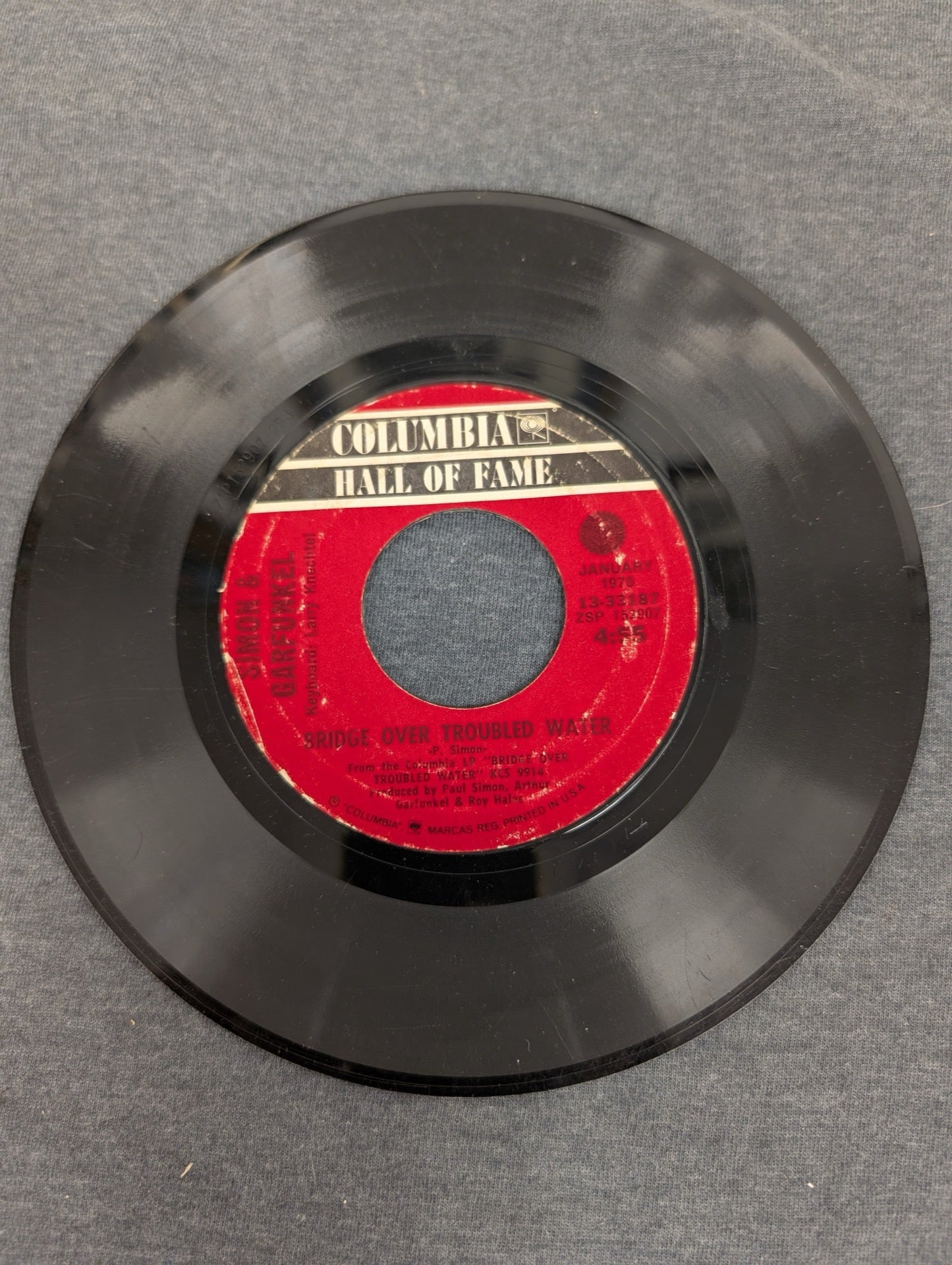 Simon & Garfunkel Bridge Over Troubled Water 45 RPM Single Columbia Hall of Fame