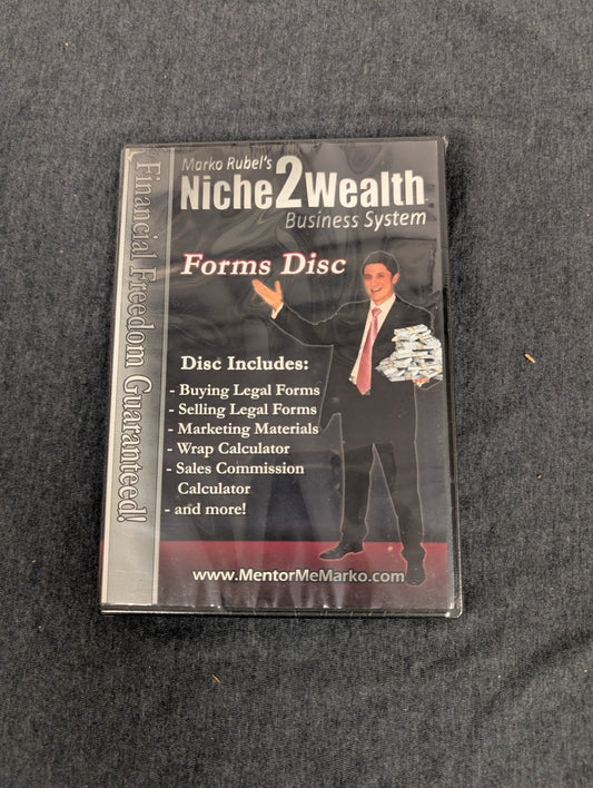 Marko Rubel Niche2Wealth Forms Disc DVD Real Estate Investing Sealed