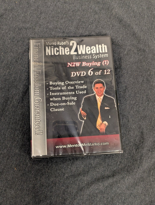 Marko Rubel Niche2Wealth DVD 6 of 12 N2W Buying 1 Real Estate Sealed