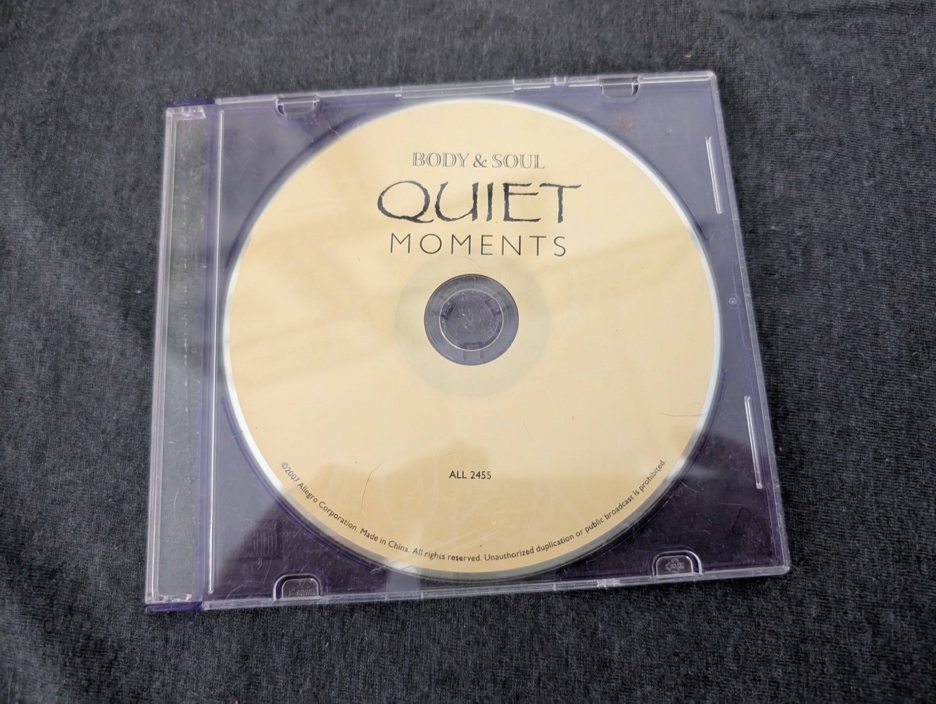 Body & Soul Quiet Moments CD Relaxation Ambient Music Allegro ALL 2455