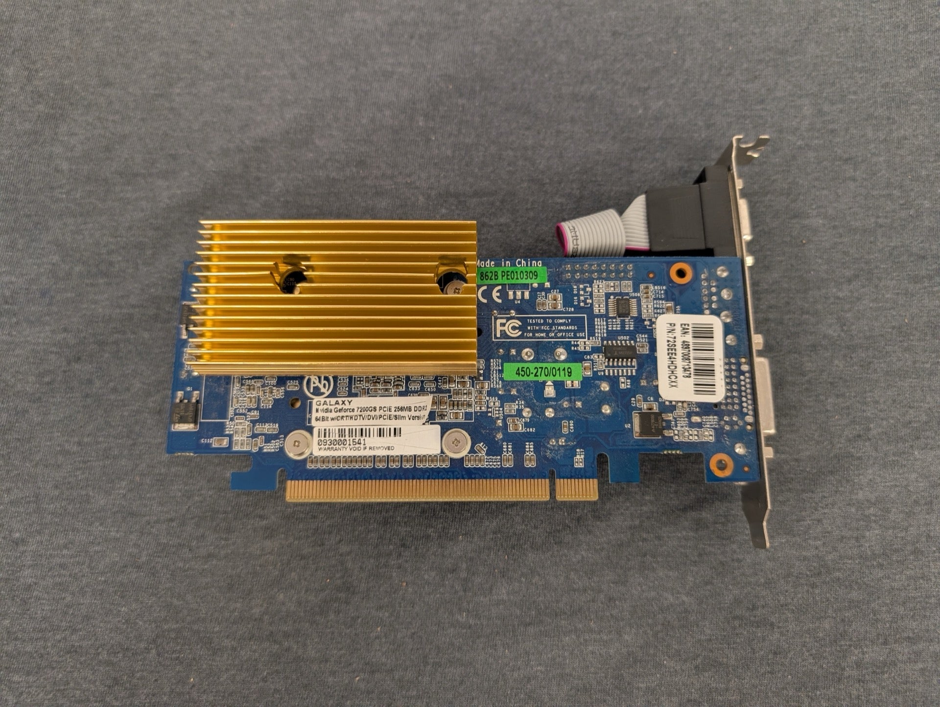 Galaxy NVIDIA GeForce 7200GS 256MB DDR2 PCIe Graphics Card Passive Cooling