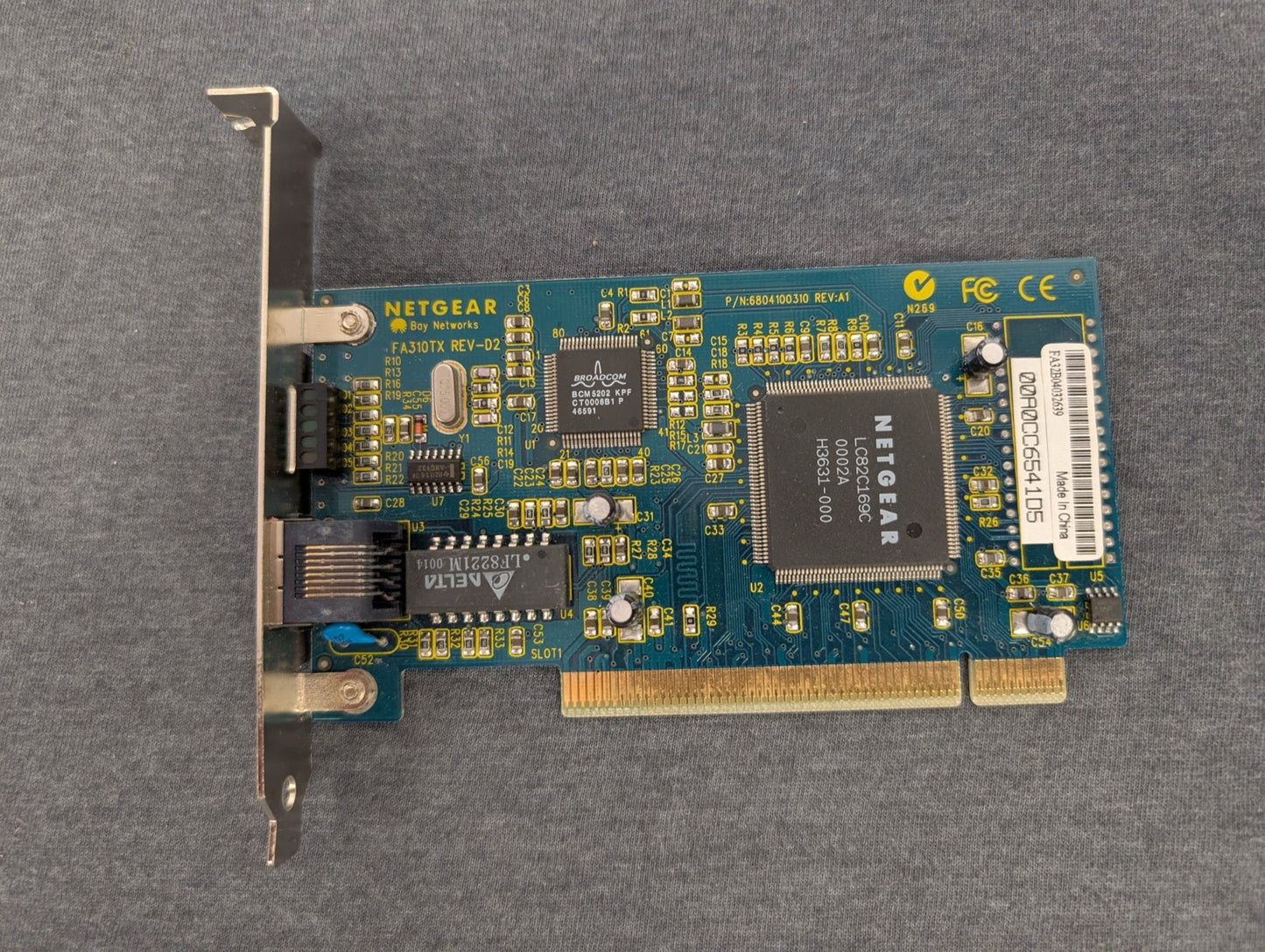 Netgear FA310TX Rev-D2 PCI Network Card 10/100 Mbps Broadcom BCM5202 Chipset
