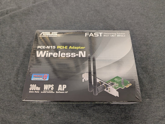 ASUS PCE-N15 Wireless-N PCIe Adapter 300Mbps Wi-Fi Card Boxed