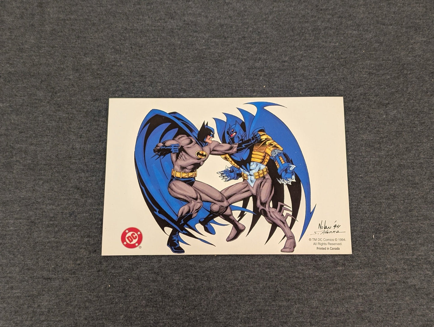 1994 DC Comics Batman vs Azrael Knightfall Postcard Art by Graham Nolan