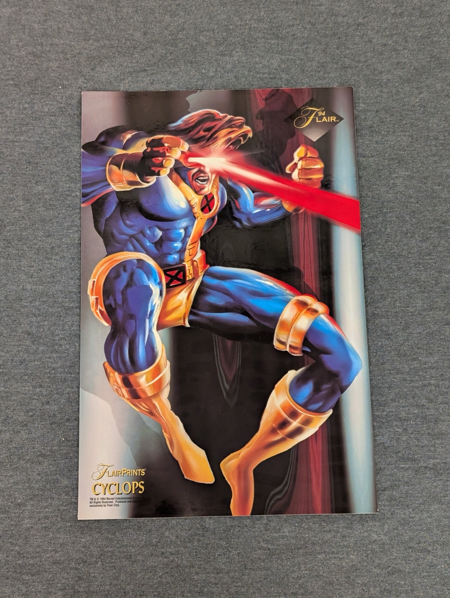 1994 Flair Marvel FlairPrints Cyclops Optic Blast Oversized Card Print X-Men