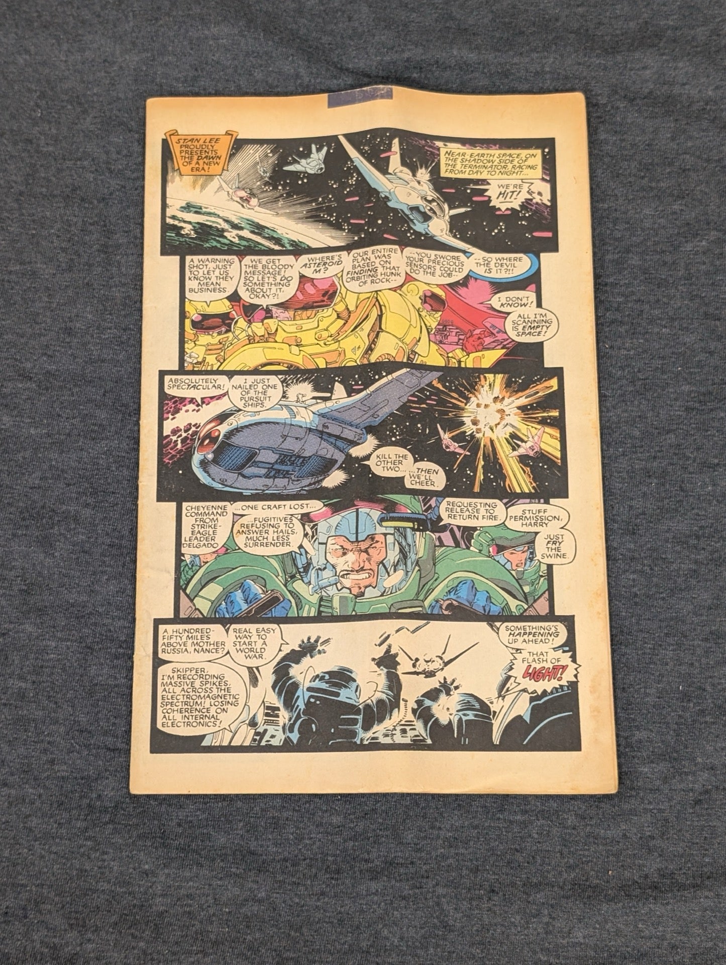 Vintage Marvel Comics Sci-Fi Advertisement Page Space Battle Art