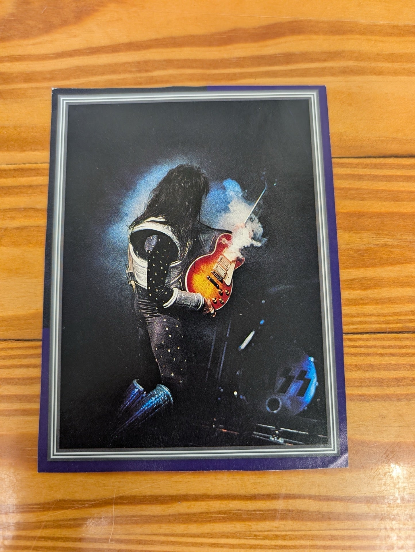 KISS Vintage Trading Card Sticker Ace Frehley Smoking Guitar 1978 Aucoin Donruss
