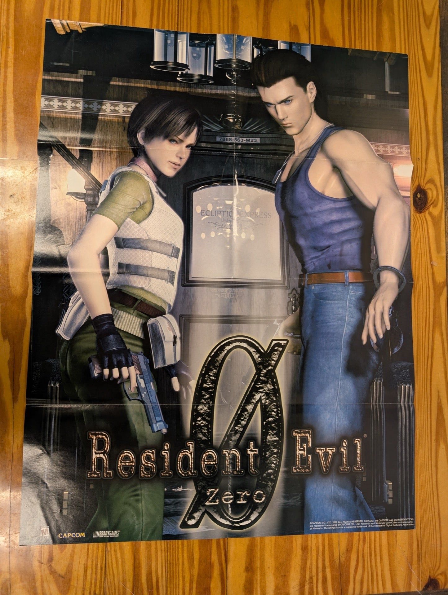 Resident Evil Zero 0 Poster Rebecca Chambers Billy Coen BradyGames Vintage