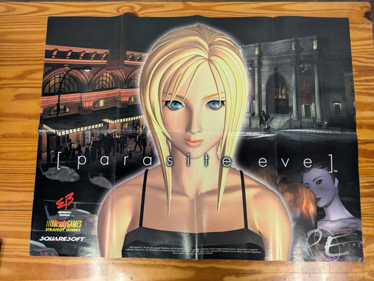 Parasite Eve Poster Aya Brea BradyGames Strategy Guide Insert PS1 Vintage