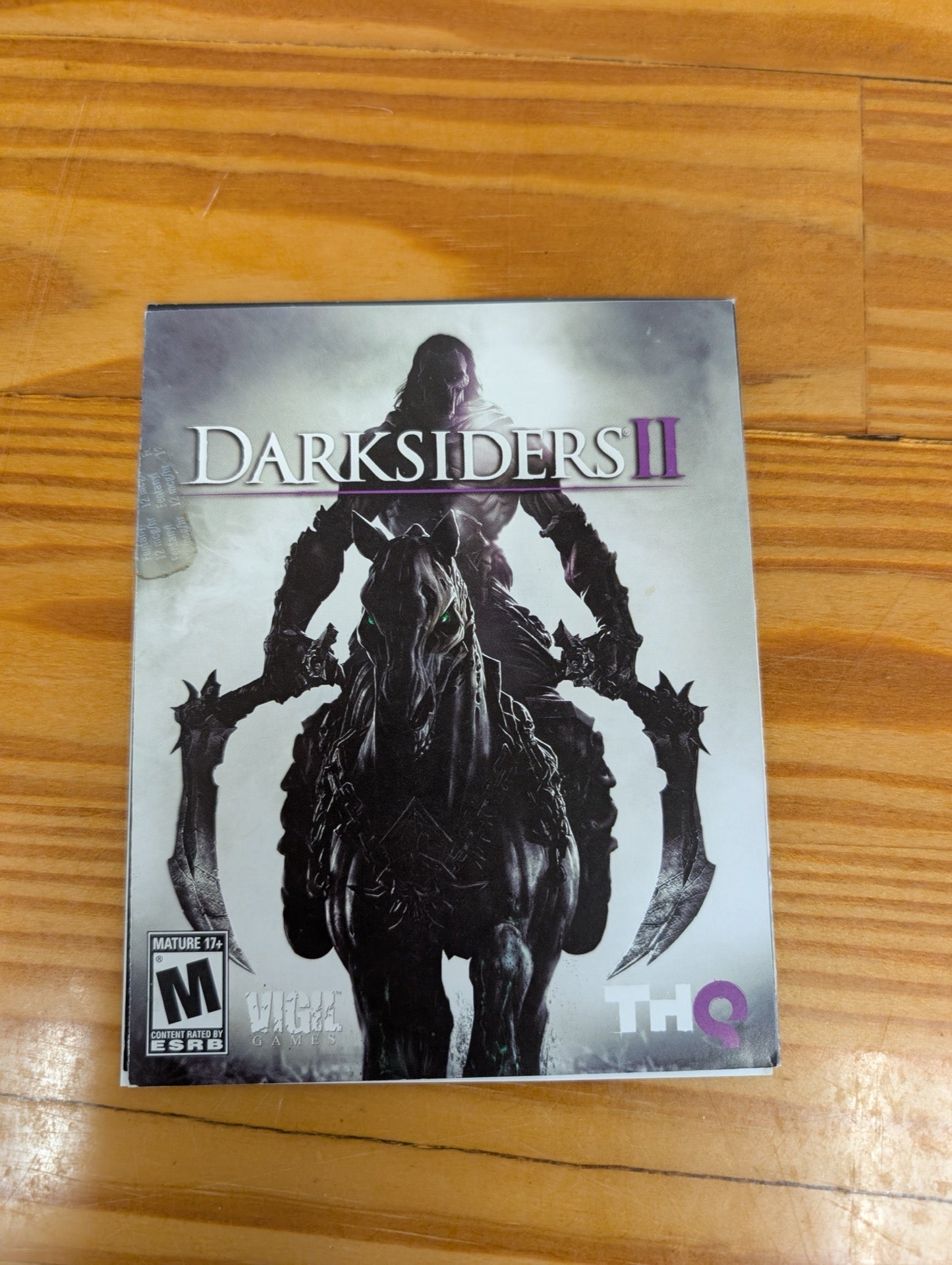 Darksiders II 2 Game Manual Insert Booklet Xbox 360 PS3 Wii U THQ