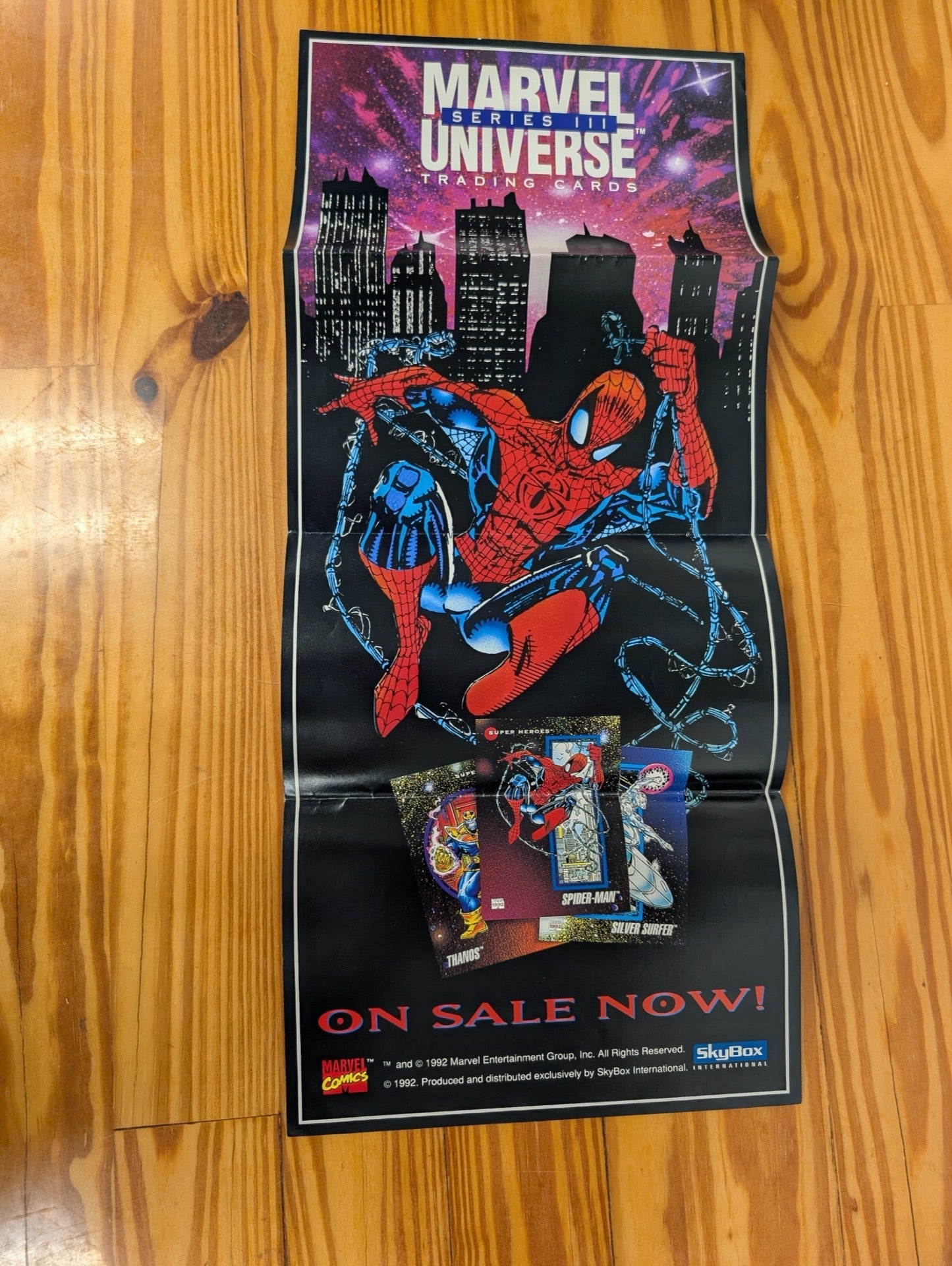 1992 Marvel Universe Series 3 Trading Cards Promo Poster Spider-Man SkyBox