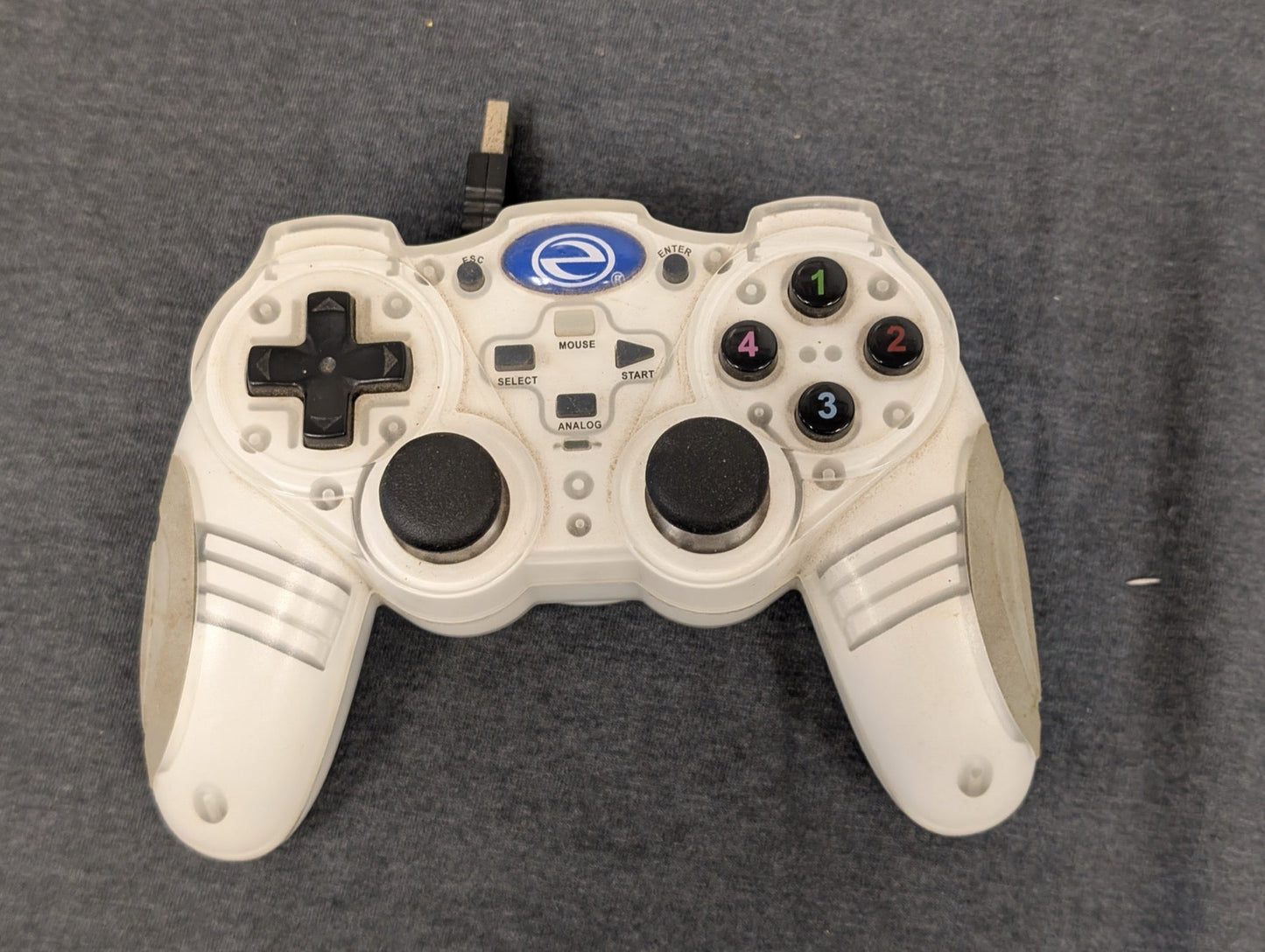 Vintage Game Elements USB PC Gamepad Controller - White/Clear - Retro