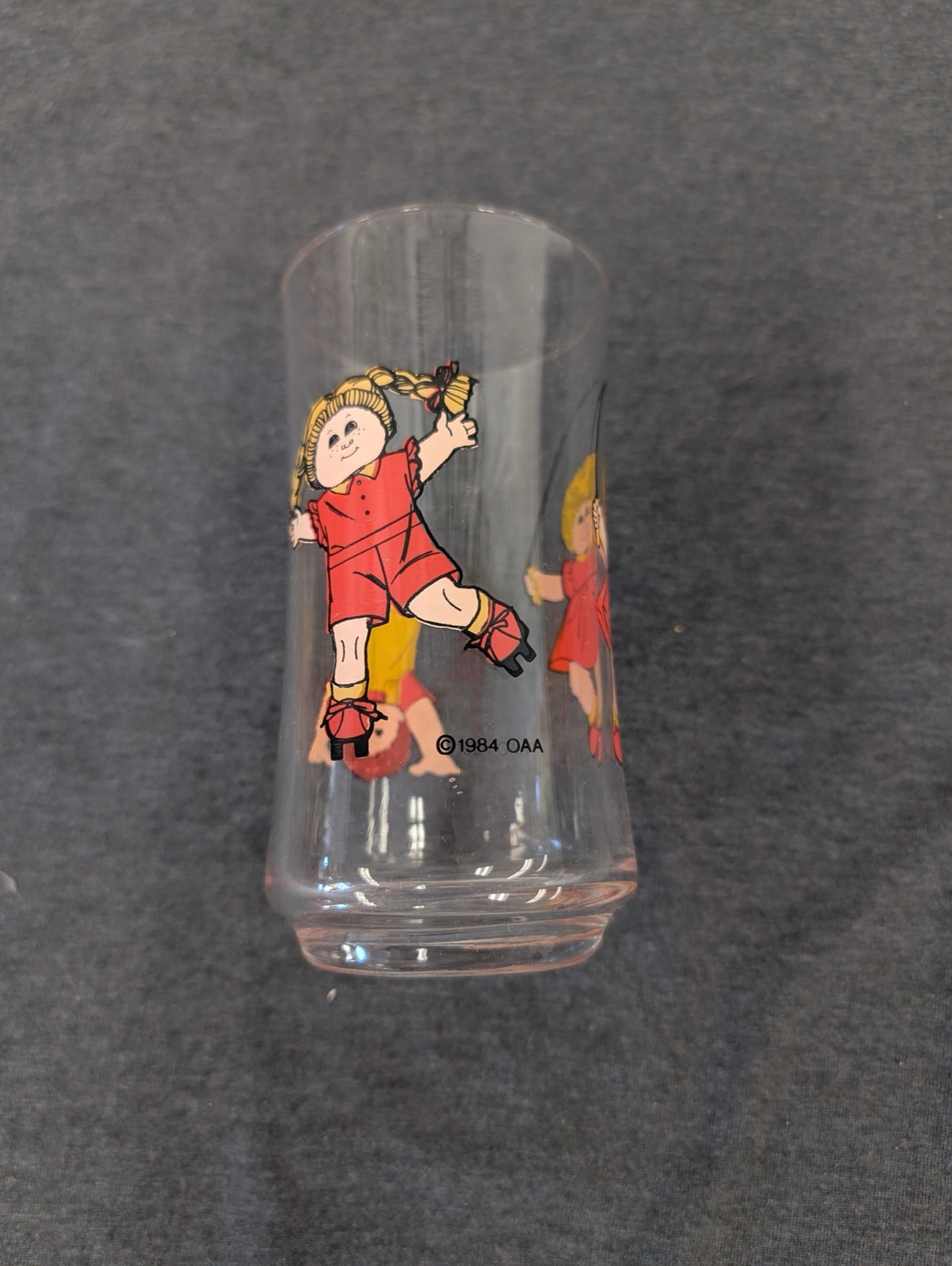 Vintage 1984 Cabbage Patch Kids Glass Tumbler Girl Jumping Rope