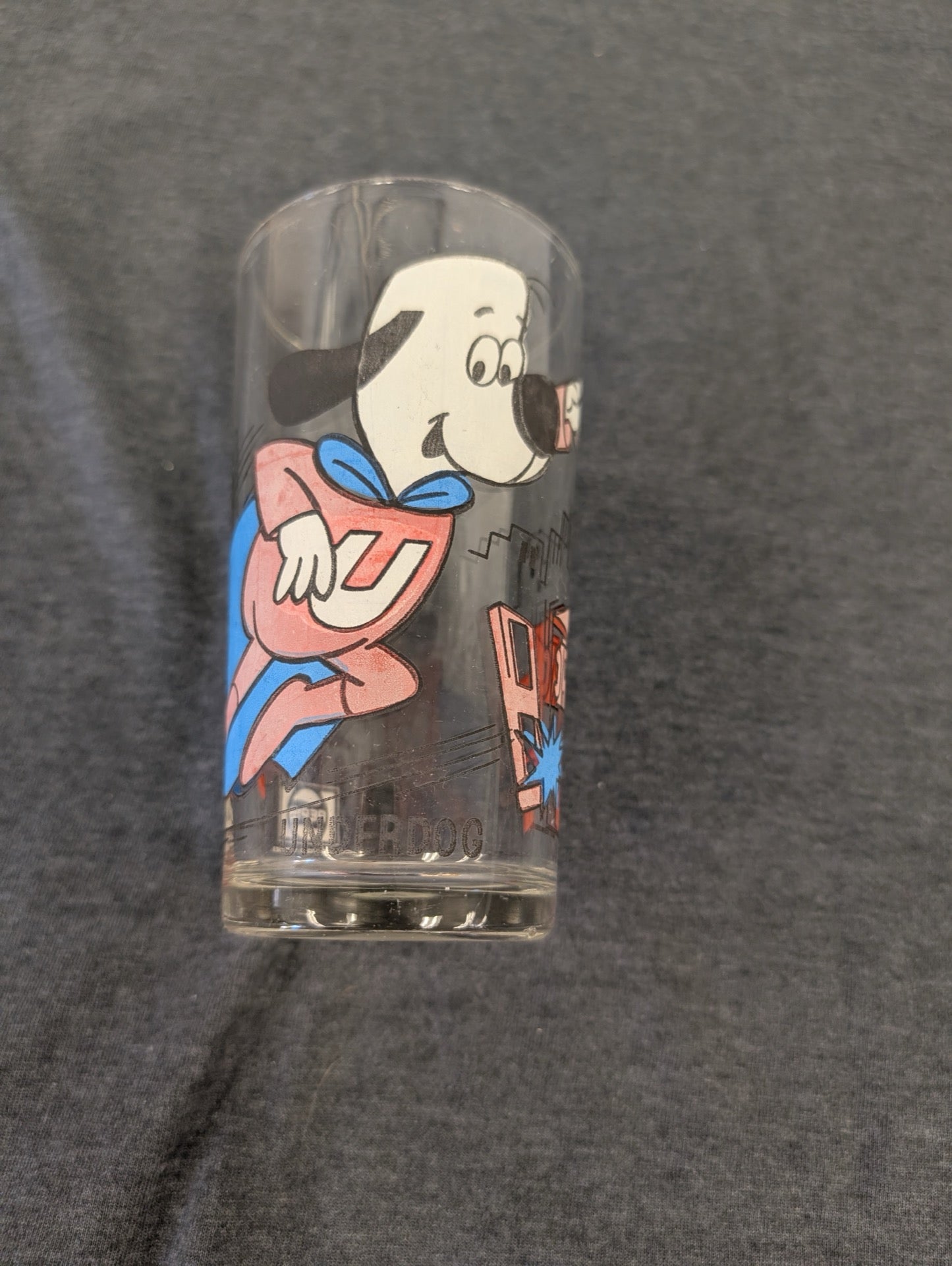 Vintage 1970s Pepsi Collector Series Underdog Glass Cartoon Superhero