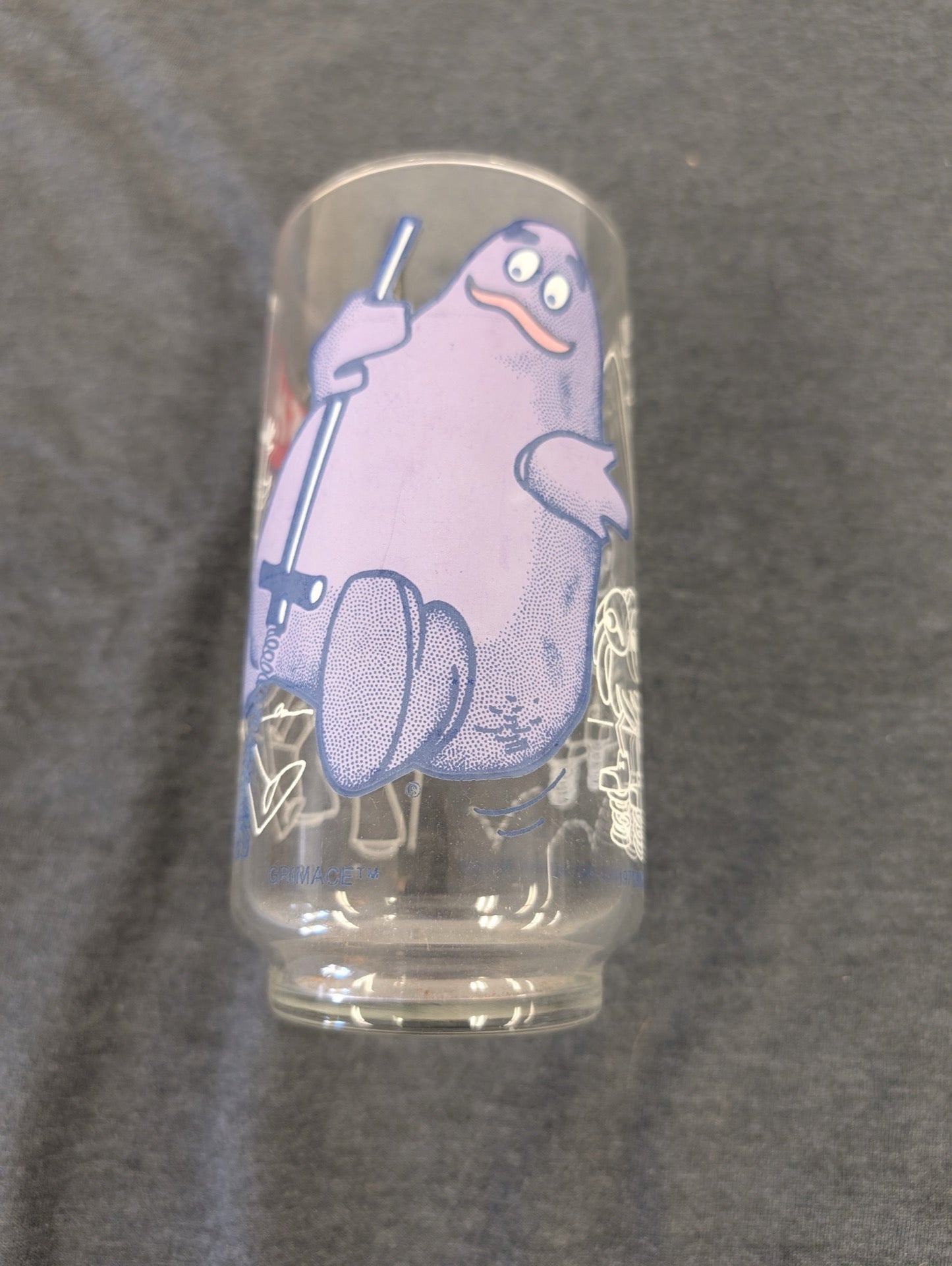 Vintage 1977 McDonald's Action Series Glass Grimace Pogo Stick