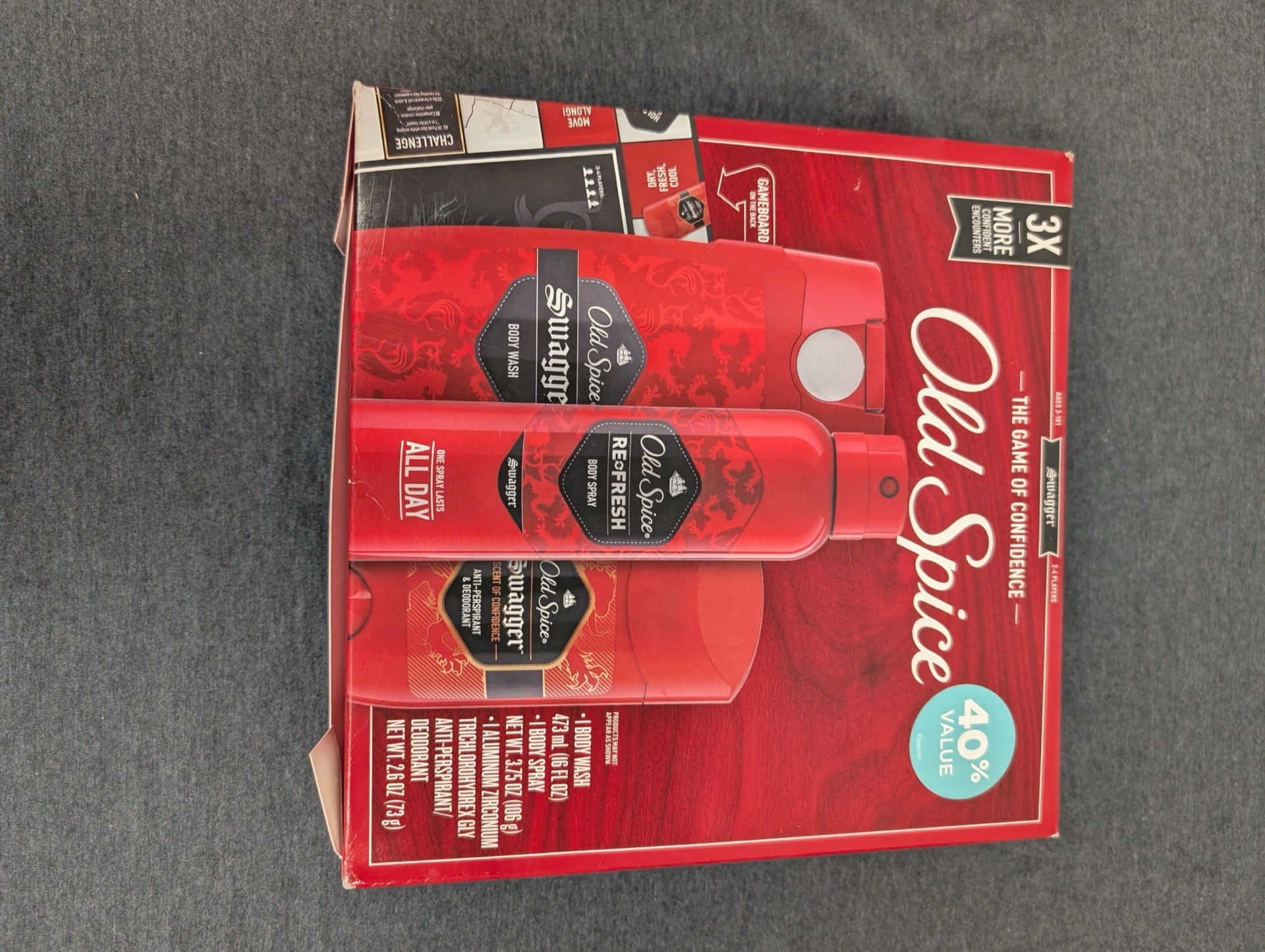 Old Spice Swagger 4-Piece Holiday Gift Set Boxed New - Body Wash & Deodorant