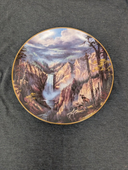 Rudi Reichardt Peaceful Solitude collector plate featuring Yellowstone
