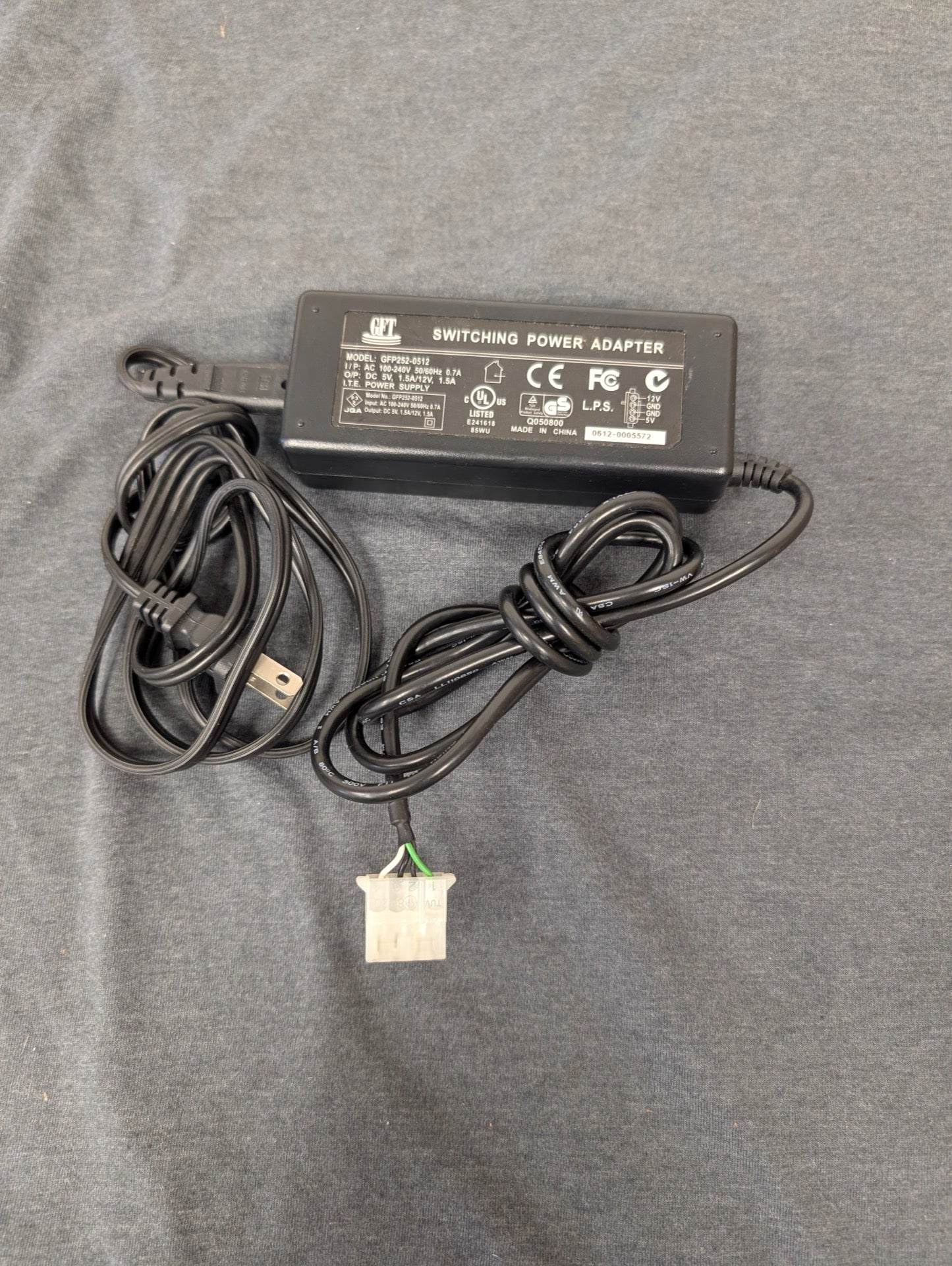 CWT Switching Power Adapter GFP252-0512 4-Pin