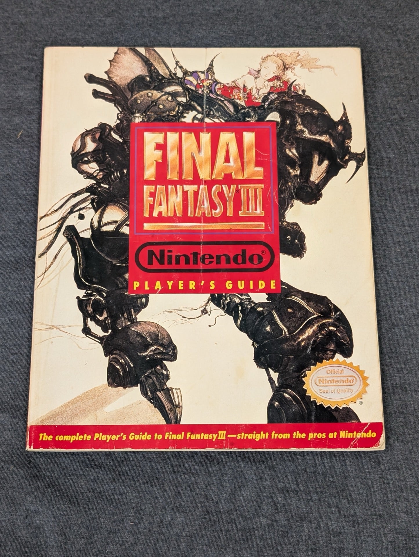 Final Fantasy III official Nintendo Player's Guide featuring Amano art