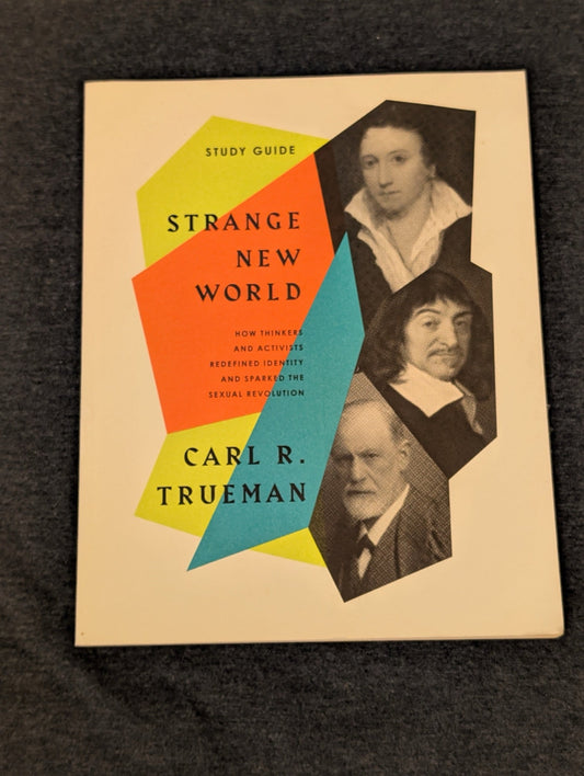 Cover of the Strange New World Study Guide by Carl R. Trueman featuring historical portraits.
