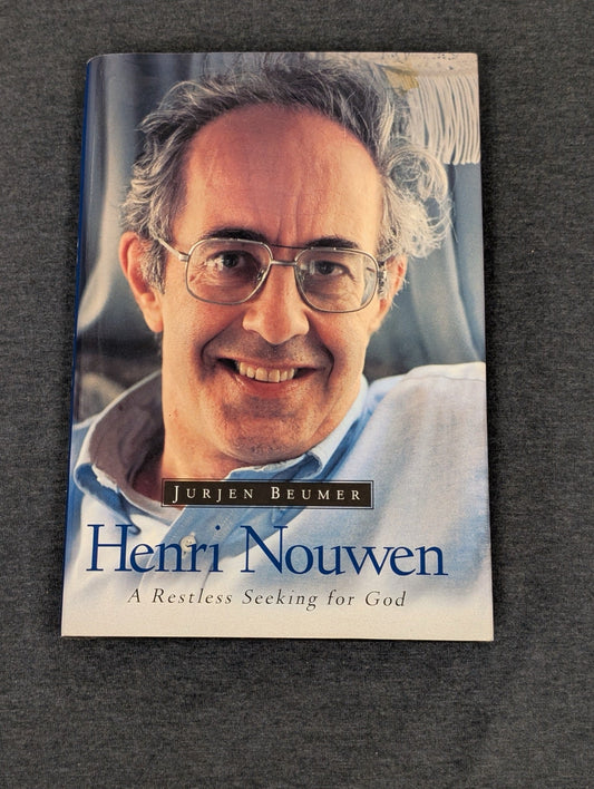 Cover of the book Henri Nouwen A Restless Seeking for God featuring a portrait of Nouwen.