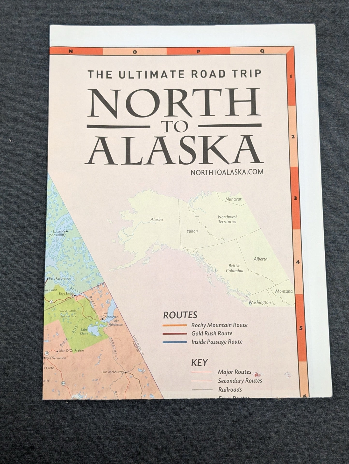 The Ultimate Road Trip North to Alaska brochure showing geographic routes.