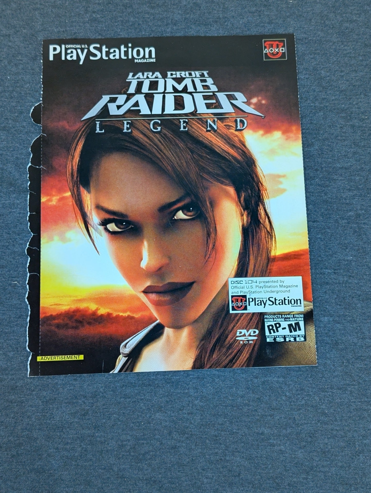 Tomb Raider Legend vintage magazine advertisement featuring Lara Croft