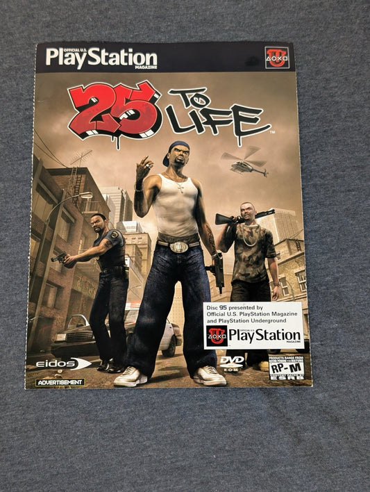 Official U.S. PlayStation Magazine cover showing 25 To Life characters