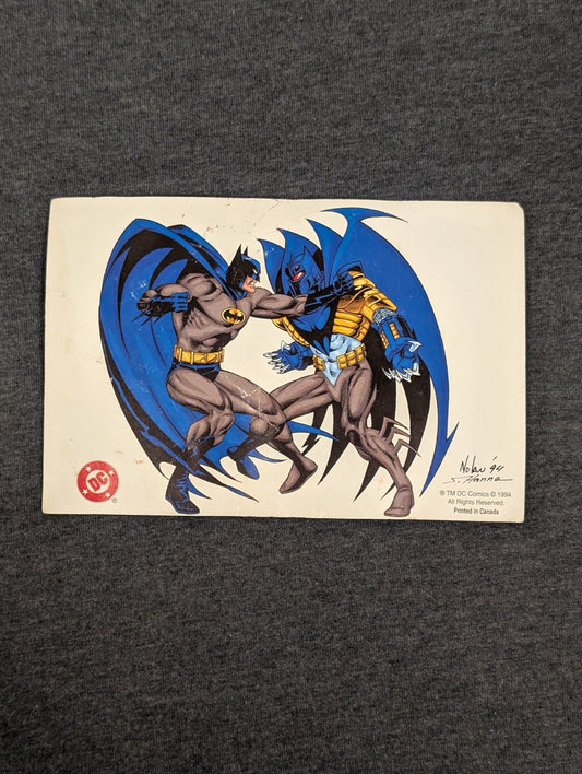 Vintage Batman vs Azrael postcard from DC Comics 1994