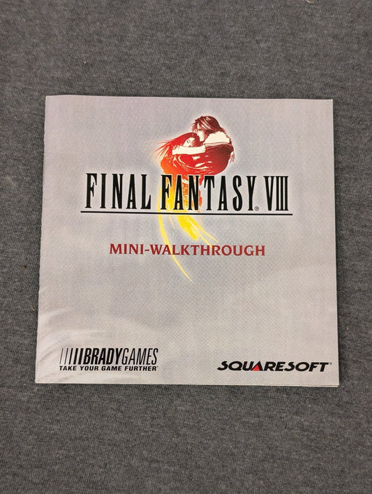 Final Fantasy VIII BradyGames Mini-Walkthrough booklet featuring Squall and Rinoa