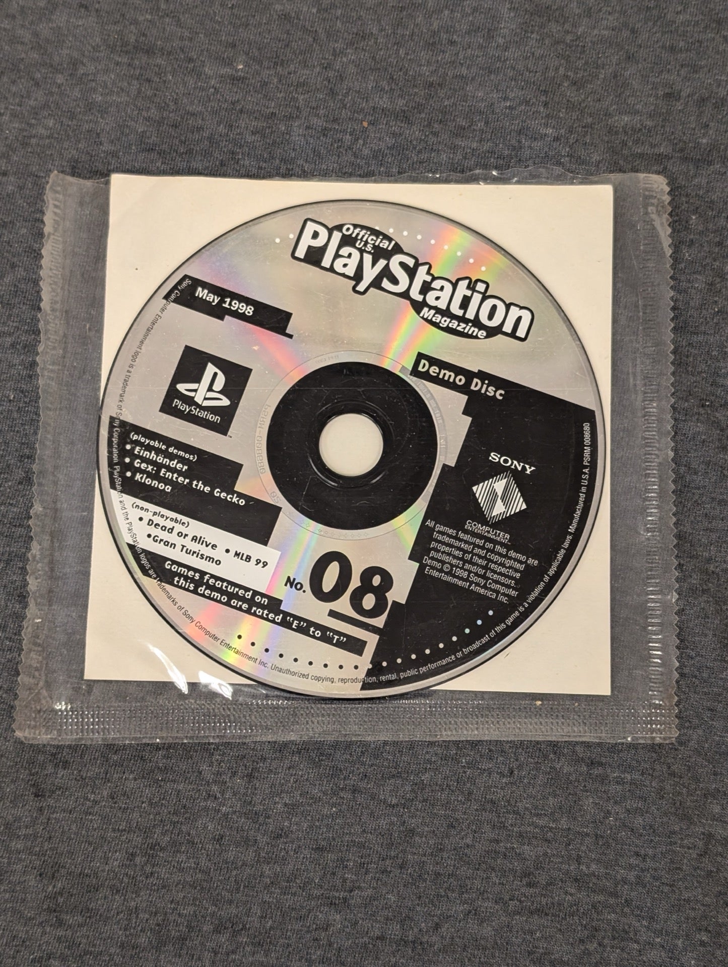 Sealed Official U.S. PlayStation Magazine May 1998 Demo Disc 08
