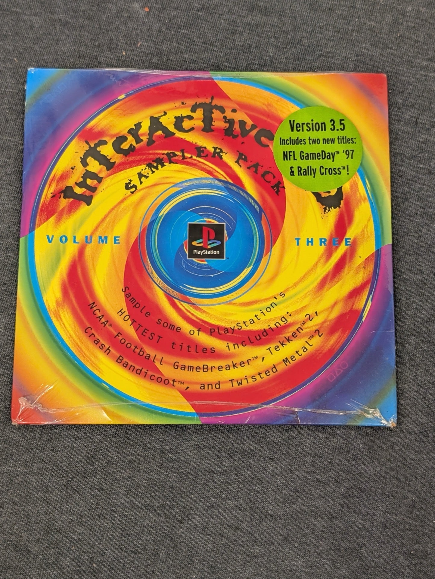 Sealed PlayStation Interactive CD Sampler Pack Volume Three with Version 3.5 sticker