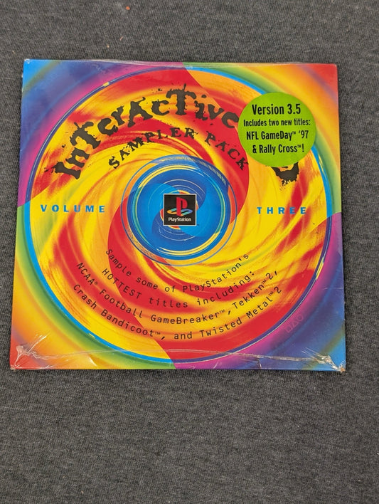 Sealed PlayStation Interactive CD Sampler Pack Volume Three with Version 3.5 sticker