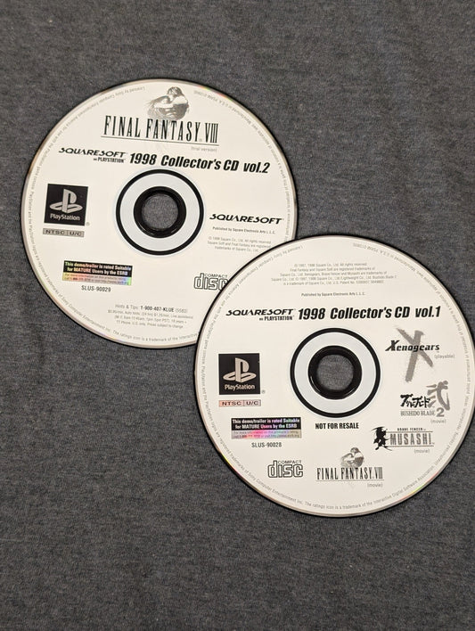 SquareSoft 1998 Collector's CD Vol 1 and Vol 2 discs side by side
