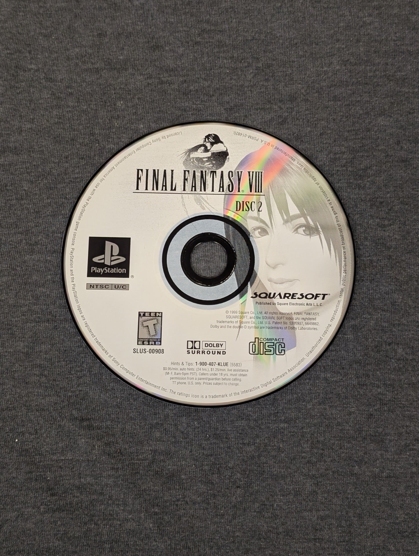Final Fantasy VIII PS1 Disc 2 featuring Rinoa Heartilly
