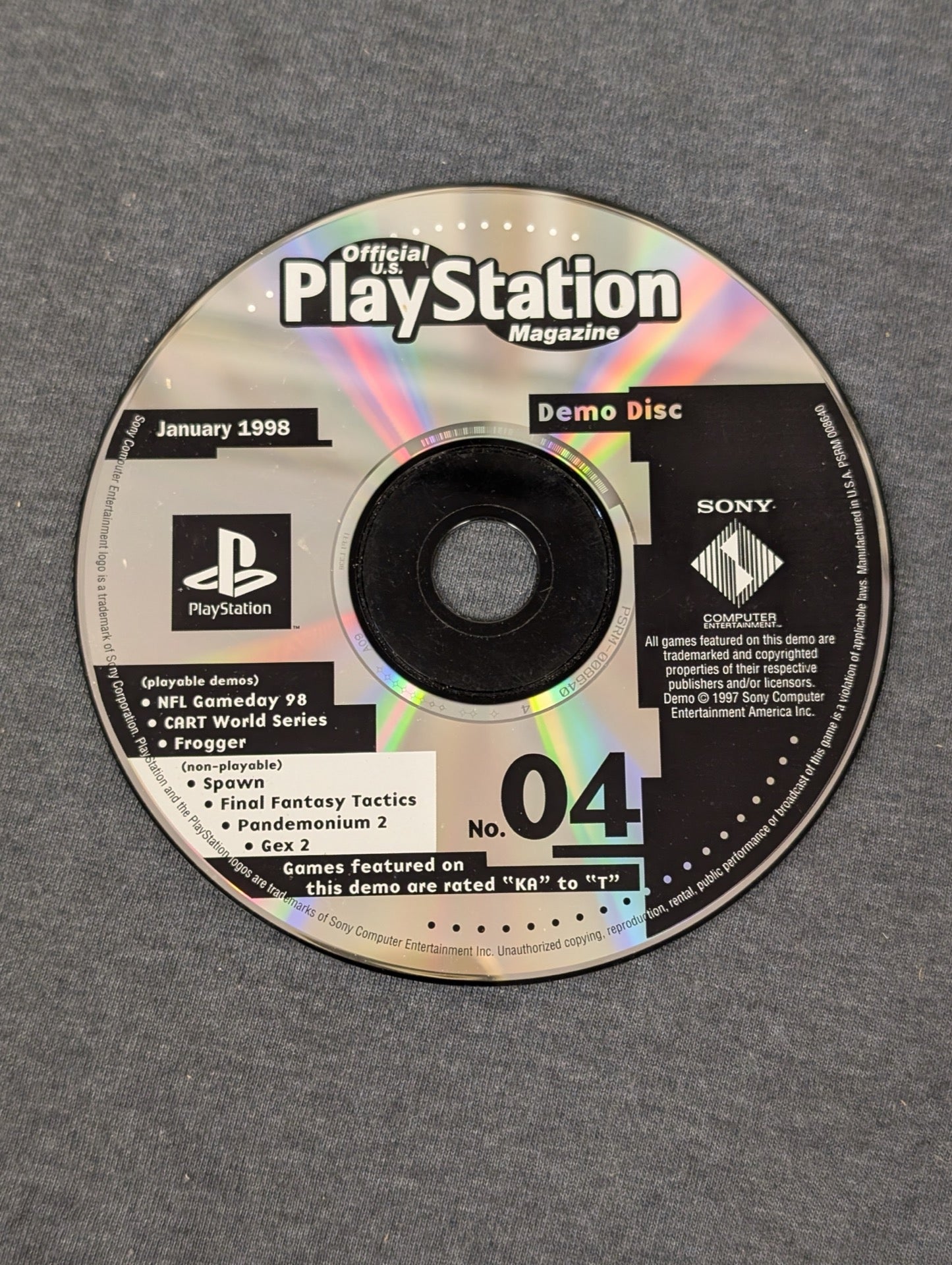 Official U.S. PlayStation Magazine Jan 1998 Demo Disc 04