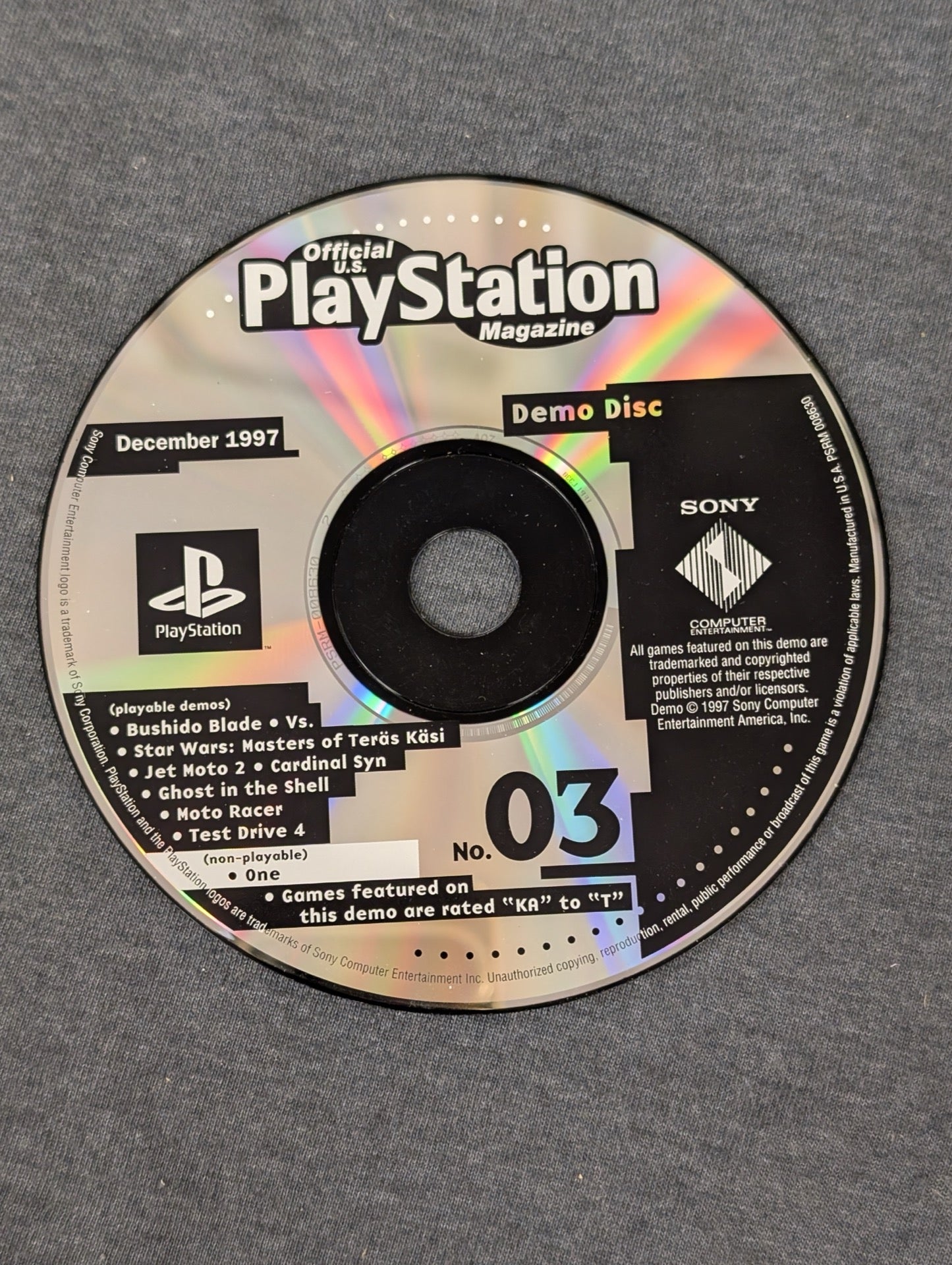 Official U.S. PlayStation Magazine Dec 1997 Demo Disc 03