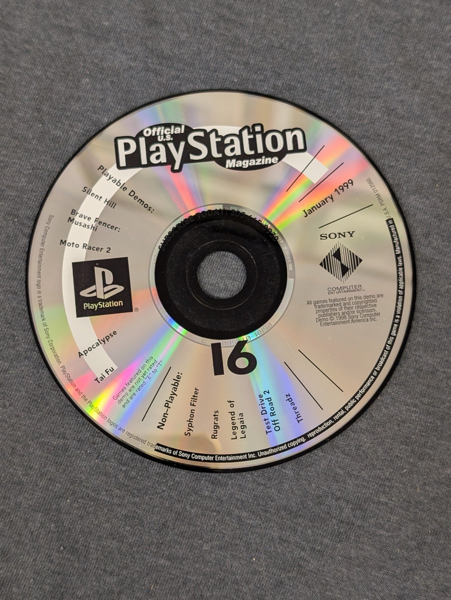 Official U.S. PlayStation Magazine Jan 1999 Demo Disc 16