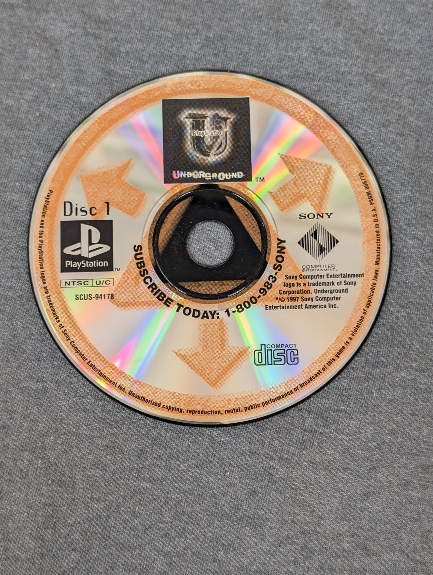 PlayStation Underground Disc 1 featuring arrow design