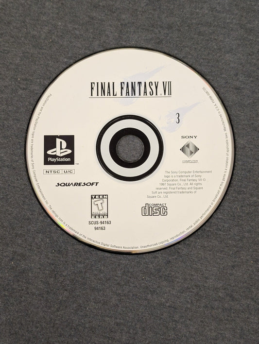 Final Fantasy VII PS1 Disc 3 white label