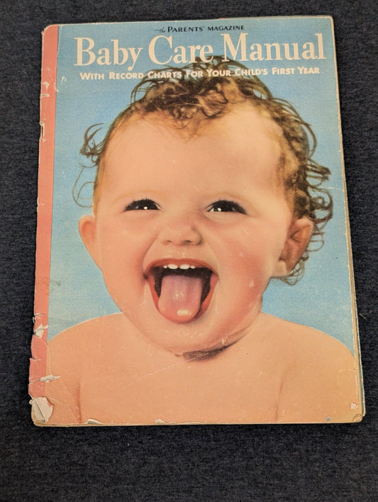 Vintage Parents' Magazine Baby Care Manual with a smiling baby on the cover.