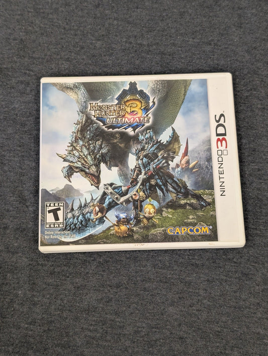 Monster Hunter 3 Ultimate empty case for Nintendo 3DS. No game cartridge included.