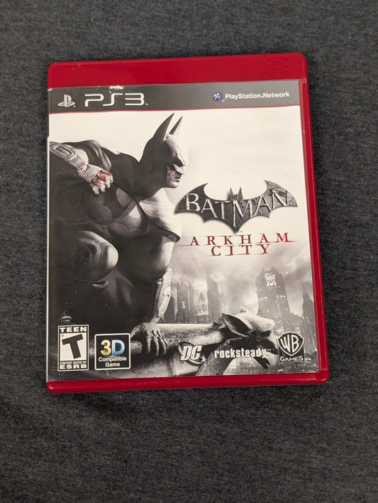 Batman Arkham City empty red PS3 game case. No disc included.