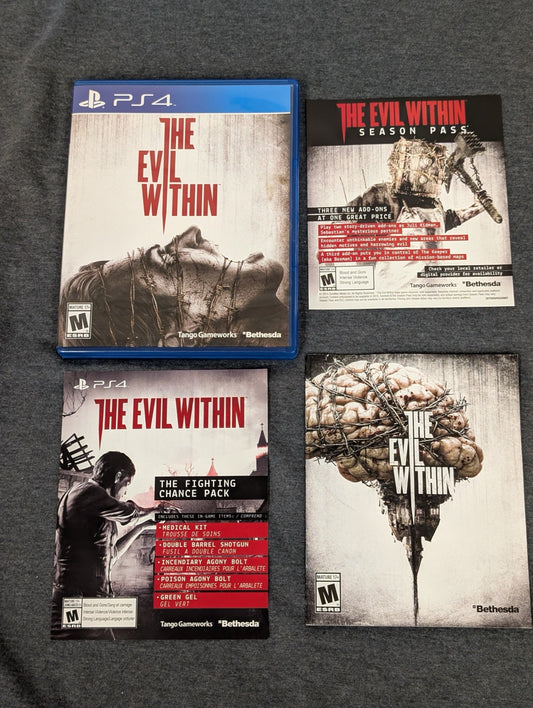 The Evil Within empty PS4 case with Season Pass and Fighting Chance inserts. No game included.